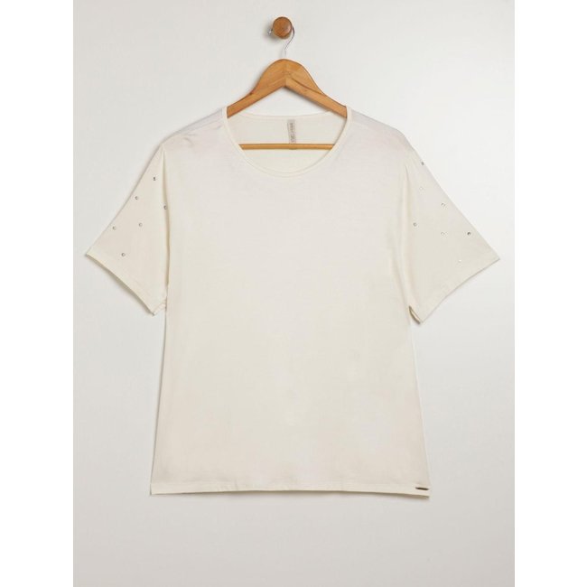 Blusa Manga Curta Plus Size Feminina OFF WHITE