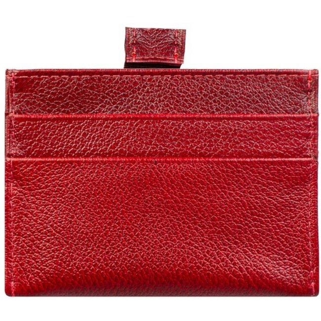 Porta cartões de couro liso Ianna 8x10cm - Vermelho