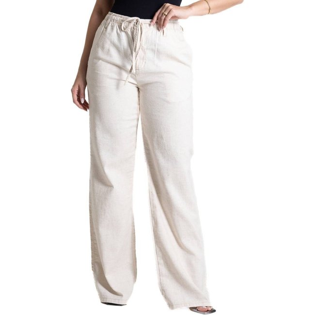 Calça Linho Sawary Wide Leg - 281185 - Bege - Sawary