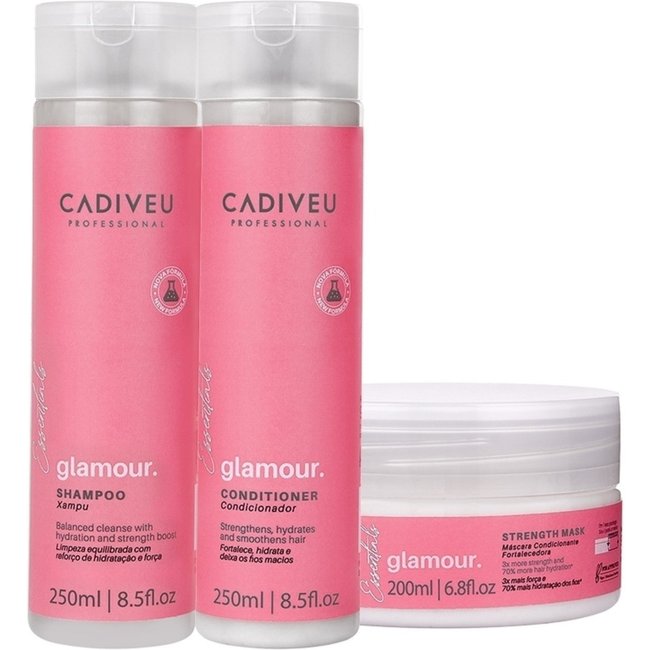 Kit Cadiveu Profissional Essentials Glamour Shampoo Condicionador e Máscara (3 produtos)