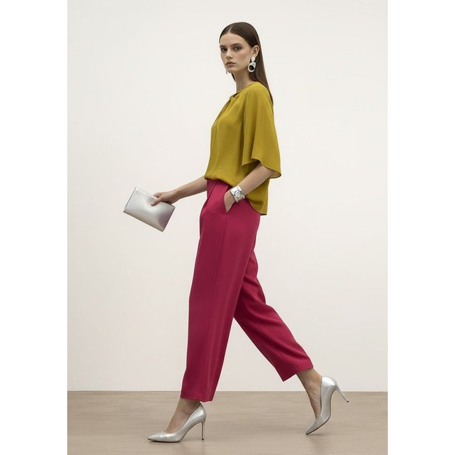 Calça Iódice Reta Alta Rosa