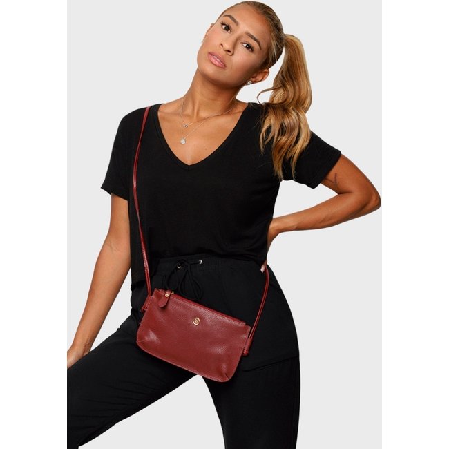 Bolsa Transversal Couro Mariart 201MRT Cereja