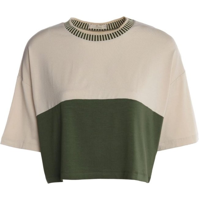 Blusa Manga 3/4 Autentique Feminina BEGE/BEGE/VERDE