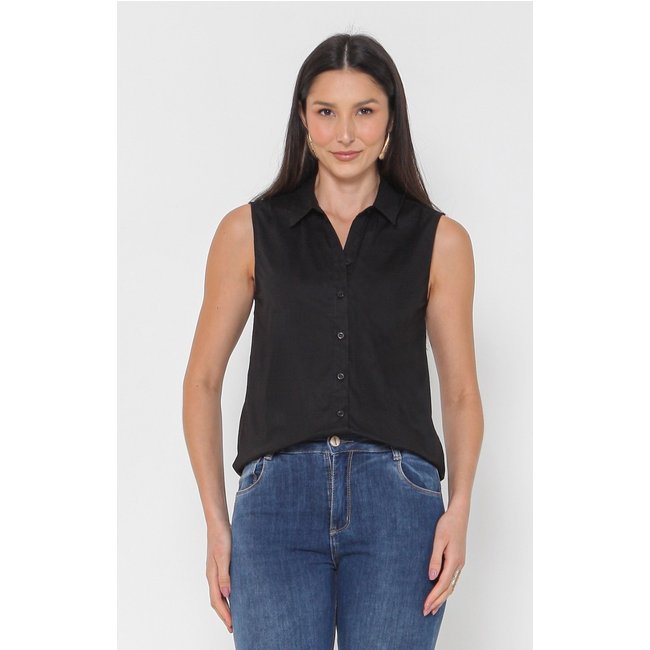 Camisa Intens Sem Manga Algodão Preto