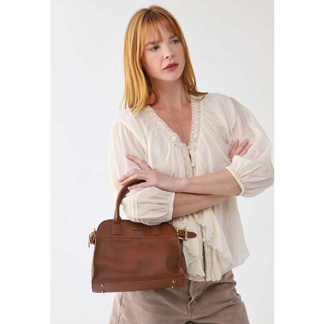 Bolsa Média Feminina Santa Lolla Alça Estruturada Caramelo