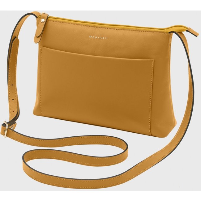 Bolsa Transversal de Couro Mariart Tacacá Amarelo Nanica