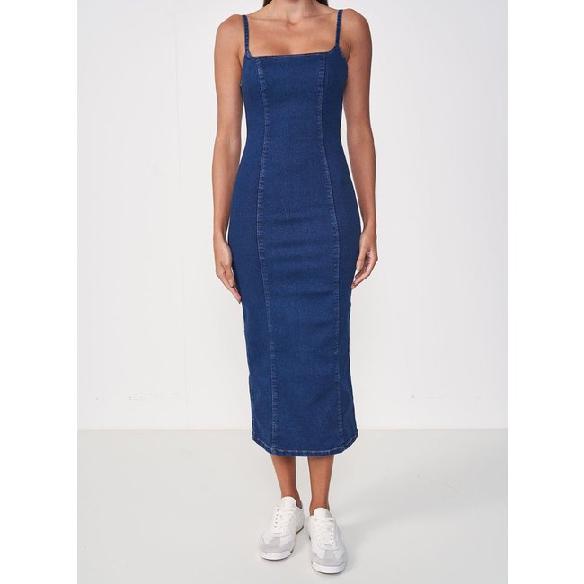 Vestido Midi Jeans com Fechamento em Zíper Colcci CLC