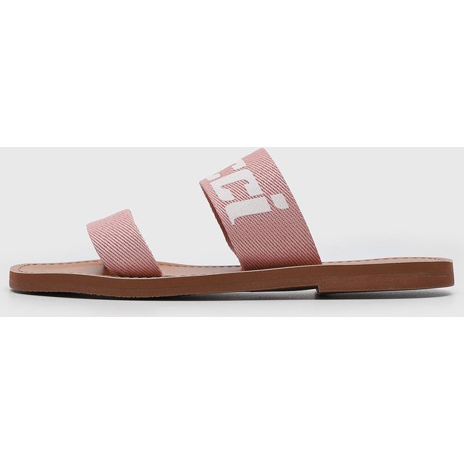 Rasteira Feminina Colcci Duas Tiras Logo Rosa