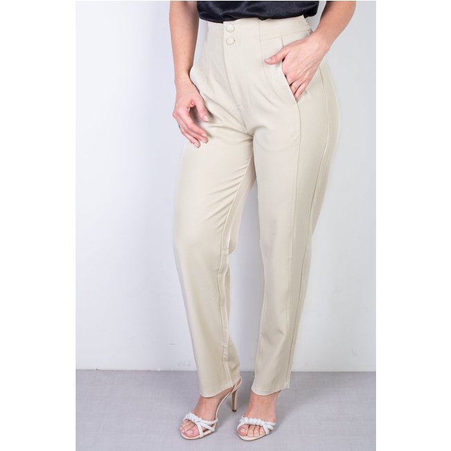 Calça Enluaze Feminina Alfaiataria Skinny 51985 - Bege
