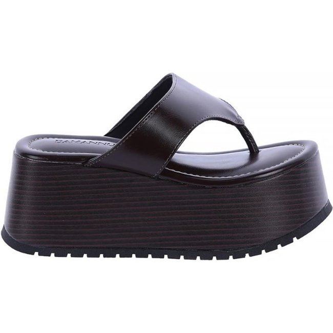 Sophie - Tamanco Flatform Tratorado Marrom Marrom