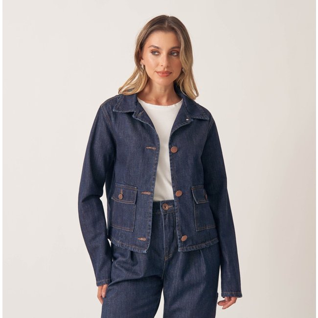 Jaqueta Camisa Jeans Bolso Cargo Pence