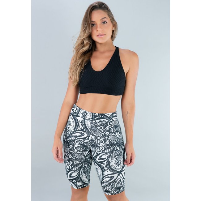 Bermuda MVB Modas Ciclista Fitness Suplex Estampada Mandala
