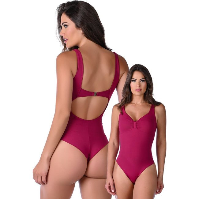 Maiô Fio Dental Duplo Summer Soul Decote V Com Bojo e Fecho Vermelho