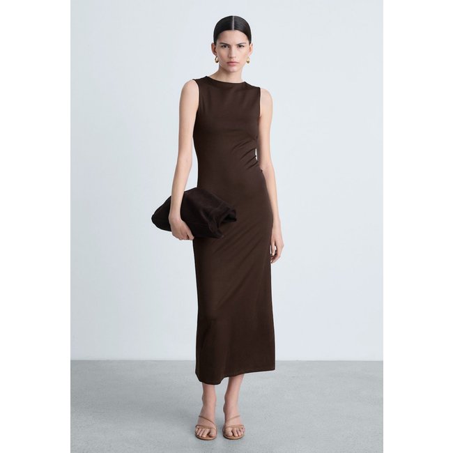 Vestido Mango Midi Luisa Marrom