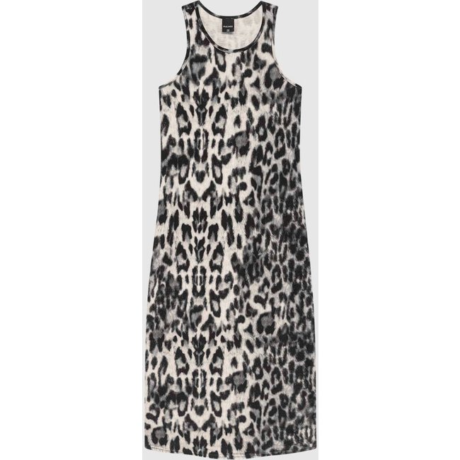 Vestido Midi Feminino Estampado Sem Manga Em Viscose Stretch