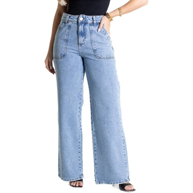 Calça Jeans Sawary Wide Leg - 281135 - Azul - Sawary