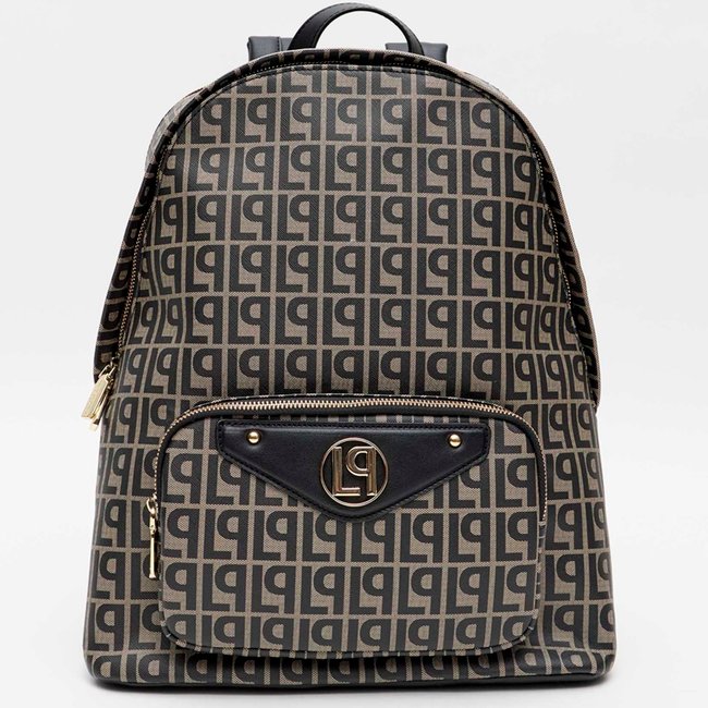Mochila Lança Perfume Monograma Enfeite Ou26 Preto Feminino