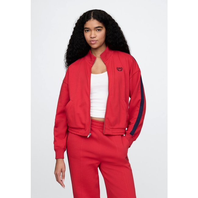 Blusa de Moletom Aberta GAP Logo Vermelha