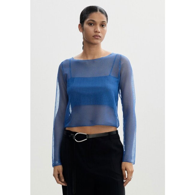 Blusa Mango Reta Transparente com Top Azul