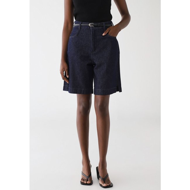 Bermuda Feminina Colcci Jeans Cintura Alta Azul Escura