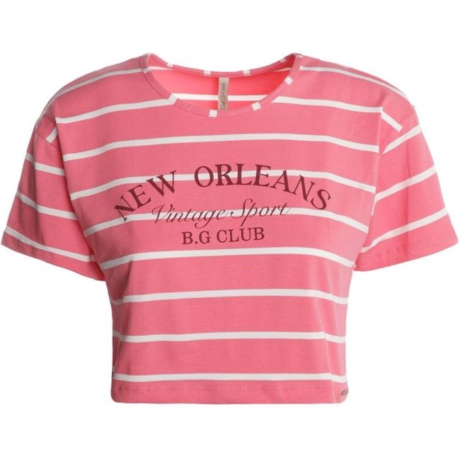 Blusa Cropped Manga Curta Feminina ROSA