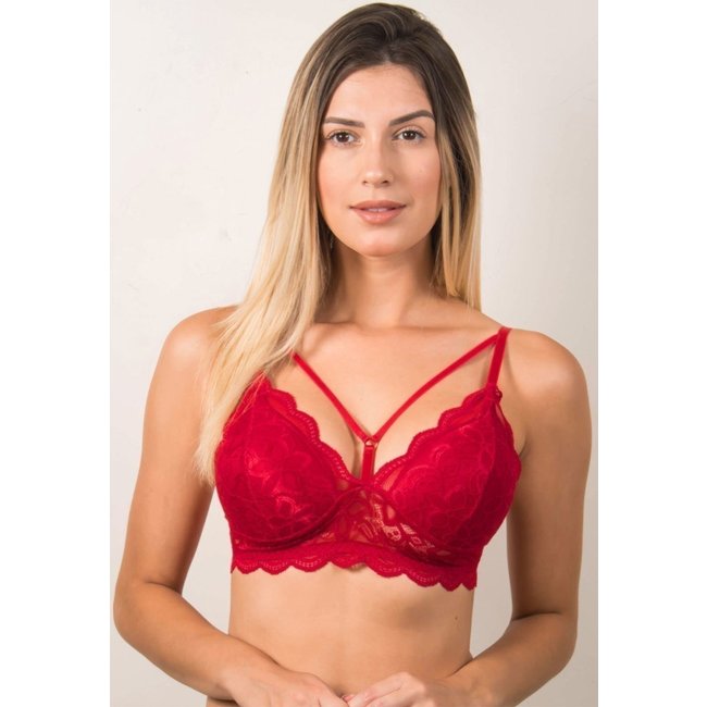 Soutien WLS Modas Strappy com Bojo Silvana Vermelho