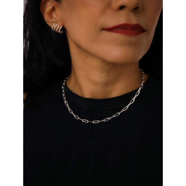 Choker Elos Banhada a Prata