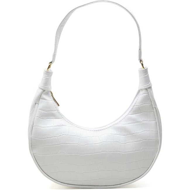 Bolsa Feminina Tiracolo Anna Andrade Bolsa Pequena Meia Lua Casual Moda Blogueira Branco