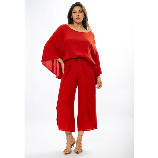 Calça Envelope Amazônia Vital Dueré Pantacourt Viscose Terracota