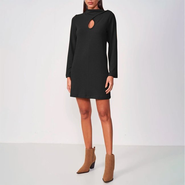 Vestido Curto Colcci Manga Longa In25 Preto Feminino