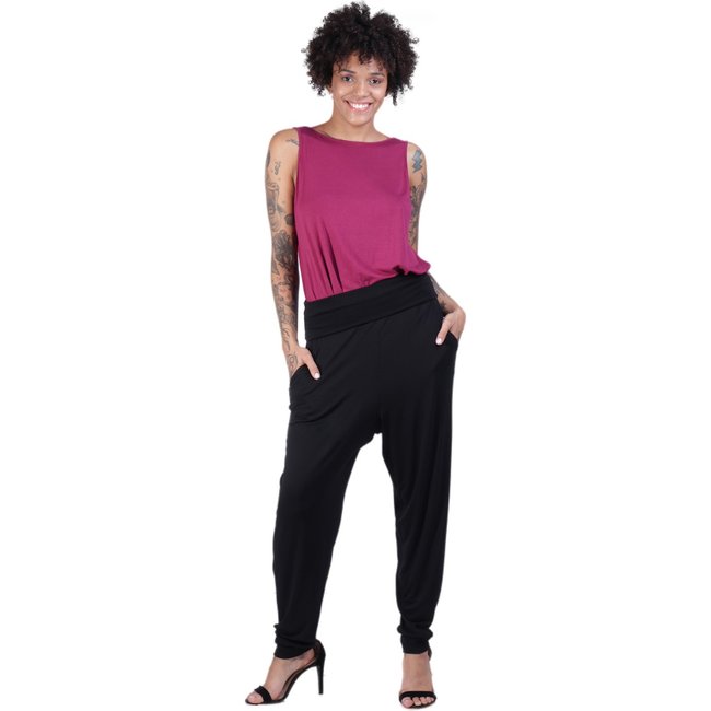 Calça Saruel com Bolso Malha Amazonia Vital Preto