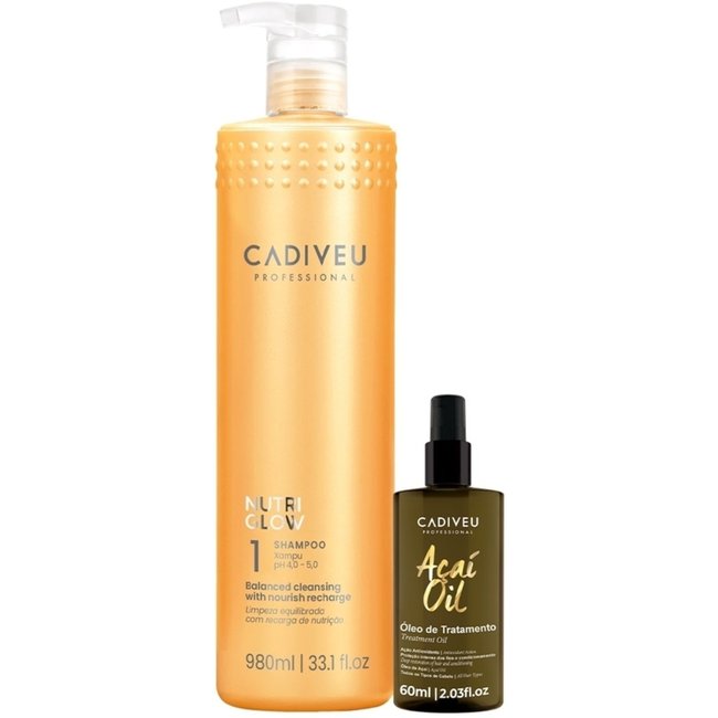 Kit Cadiveu Professional Nutri Glow Shampoo G e Açaí Oil 60 (2 produtos)