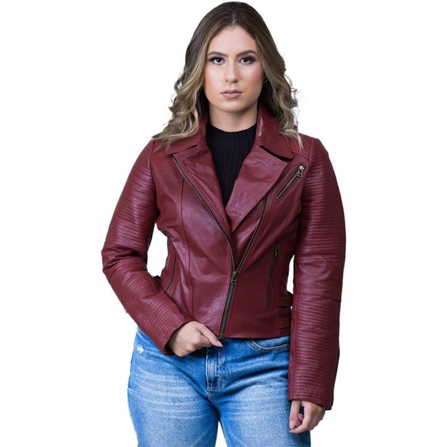 Jaqueta de Couro Perfecto Paris Vermelho
