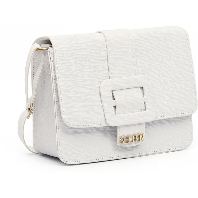 Bolsa Tiracolo Feminina Lateral Com Fivela Croco Lançamento Branca