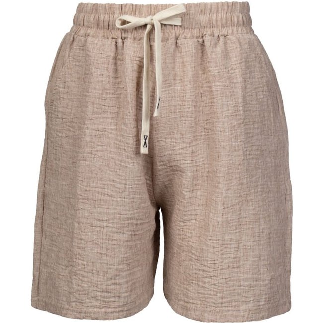 Short Feminino Facinelli Cintura Média Bege Mescla