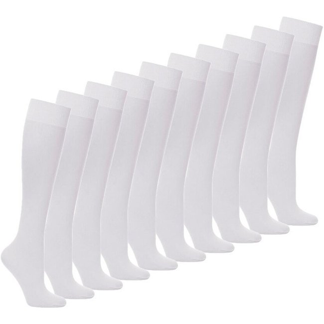 Kit com 10 Meias 3/4 Fio 20 Loba 5510-001 Branco