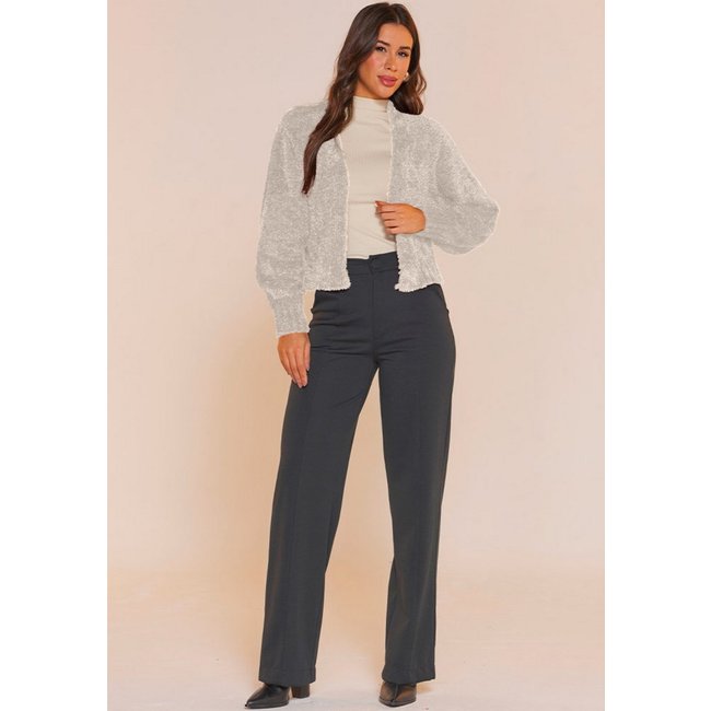 Casaco Rudély Tricô Soft Curto Off White