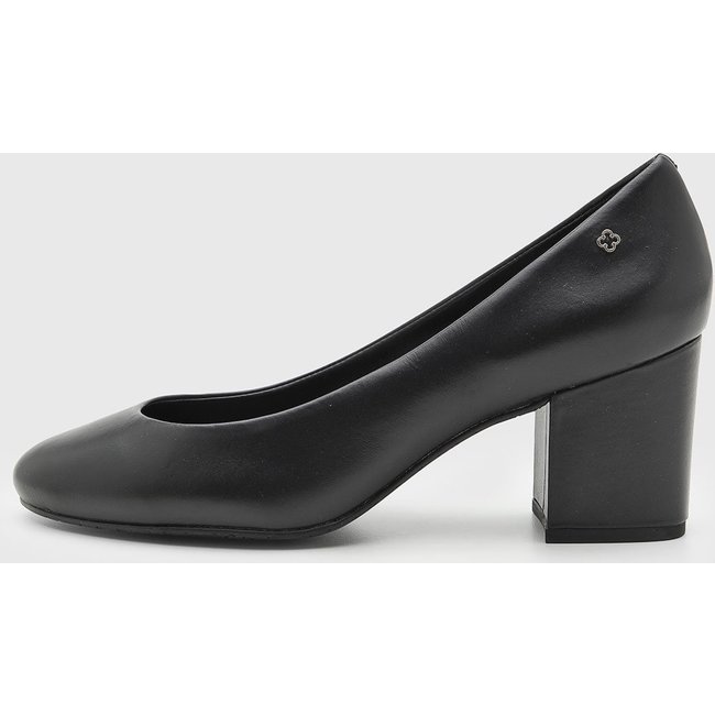 Scarpin Baixo Feminino Capodarte Salto Bloco Preto