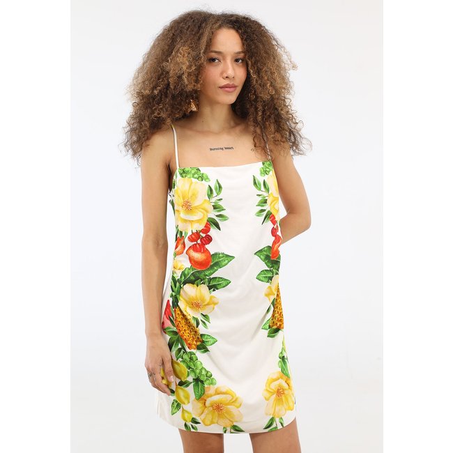 Vestido Feminino FARM Estampa Tropical Branco