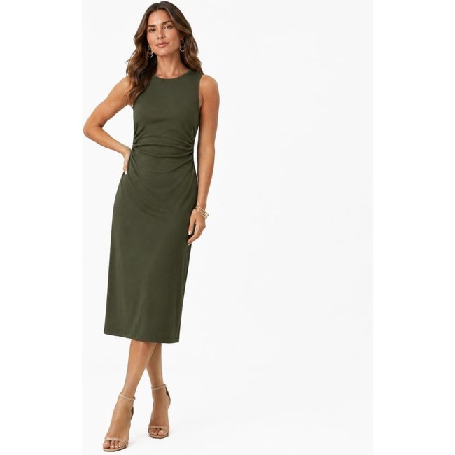 Vestido Midi em Molecotton de Viscose Rovitex Verde