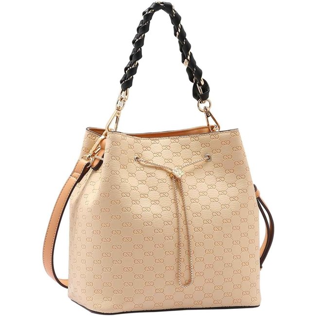 Bolsa Feminina Chenson Original Luxury Monograma Saco Bege 3485047