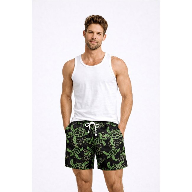 Bermuda Verão D Bell Outlet Fashion Estampa Tartaruga Preto