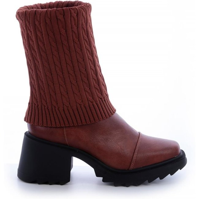 Bota Meia Betina Caramelo Marrom