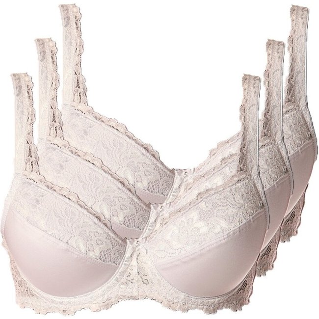 Kit com 3 Sutiãs com Aro e Bojo Iridien Demillus 65204 Taça B Branco
