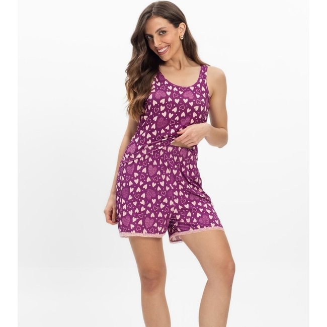 Pijama Regata Feminino Regata Infinita Cor Rosa