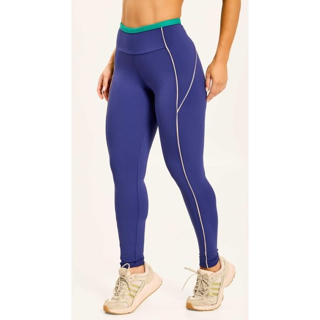 Legging Running Azul Astral Poliamida Donna Carioca