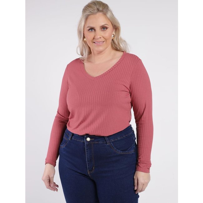 Blusa Manga Longa Autentique Plus Size Feminina ROSE