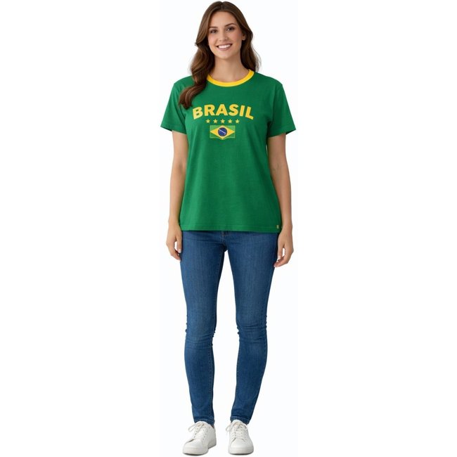 Camiseta D Bell Outlet Fashion Estampa Brasil Verde