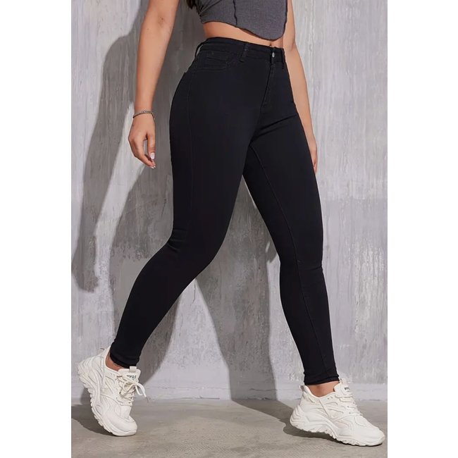 Calça Feminina jeans Skinny Cintura Alta com Elastano Elegante