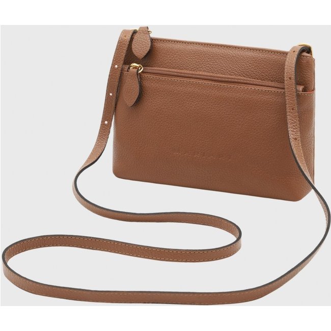 Bolsa Transversal de Couro Mariart Ágata Camel
